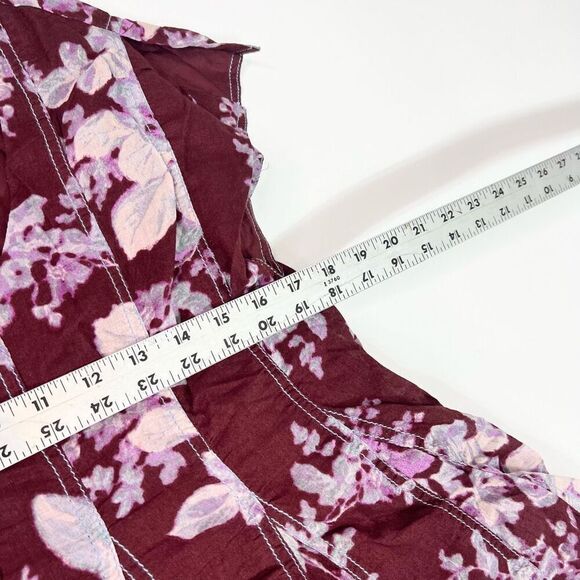 Free People Sully Dress Womens Small Purple Raisin Combo Floral Print Flared NWT - Picture 5 of 10